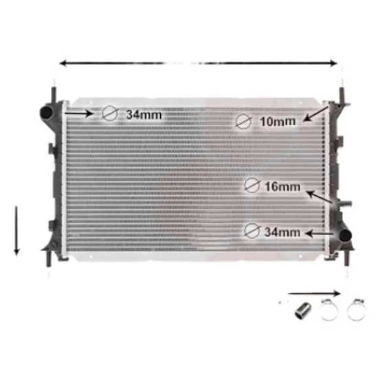 Radiator apa FORD FOCUS 1 1998->2008 pentru 1.8 TDCi, perioada 2002 2003 2004
