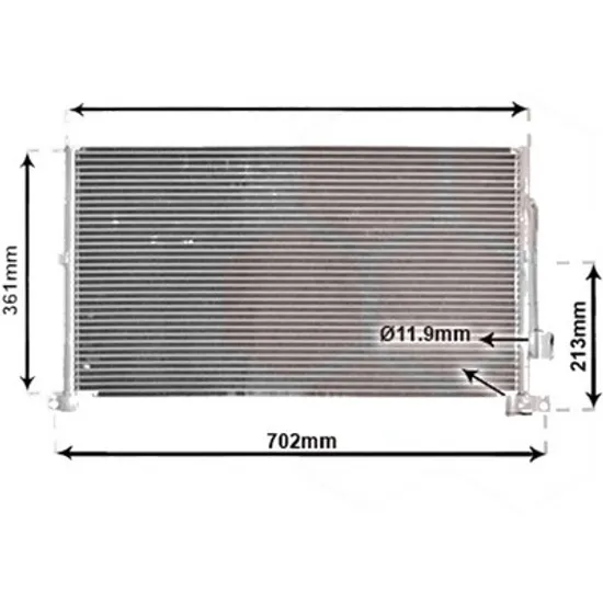 Radiator aer conditionat CITROEN C3 1 2002->2012 pentru 1.6 16V HDi, perioada 2005 2006 2007 2008 2009 2010