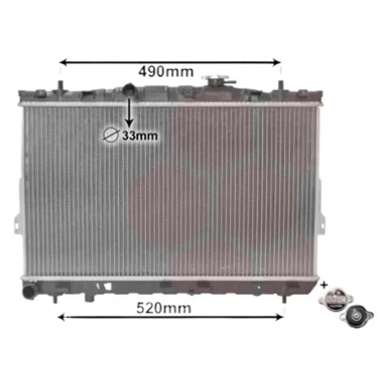 Radiator apa HYUNDAI COUPE 2001->2008 pentru 2.0 GLS, perioada 2003 2004 2005 2006 2007 2008 2009