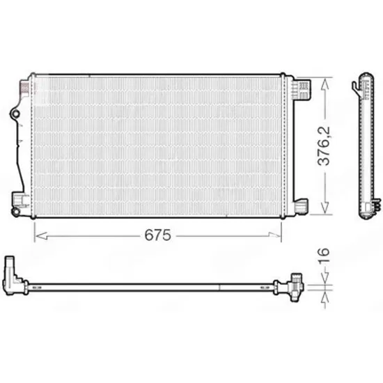 Radiator Motor TOYOTA C-HR 2016-> Radiator suplimentar 1.2 benzina manuala/automatic (675x363x16) (KOYO) Perioada 2016 2017 2018 2019