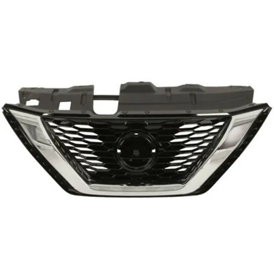 Grila fata NISSAN QASHQAI 2 2013->2020 Grila neagra cu ornament cromat (cu suport emblema) Perioada 2017 2018 2019 2020 2021