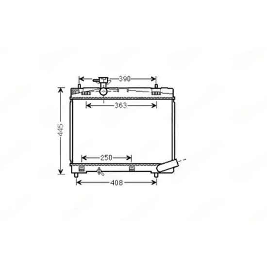 Radiator Motor TOYOTA VERSO 2009->2013 Radiator apa motor benzina 1.33VVT-I (73/74KW) (2009-2011) (350x480) (VALEO) Perioada 2011 2012 2013 2014 2015