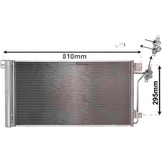 Radiator aer conditionat PEUGEOT 207 2006->2015 1.4 55KW 75CP , pentru motor KFV (TU3A), KFW (TU3A) perioada 2008 2009,2010,2011,2012,2013,2014 2015