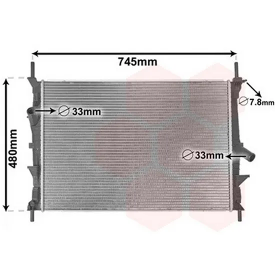 Radiator Motor CITROEN JUMPER 2006-> Radiator apa pentru 2.2 - 2.4 TDCi - fara aer conditionat (67.5x45.5) Perioada 2006 2007 2008 2009 2010 2011 2012 2013 2014