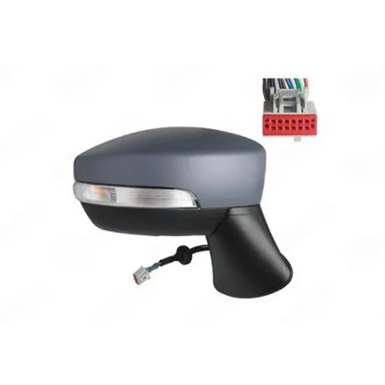 Oglinda FORD ECOSPORT 2012-> Oglinda exterioara electrica cu incalzire cu rabatare electrica pentru vopsit (cu semnal si lampa podea si senzor banda) 12 PIN DREAPTA Perioada 2017 2018 2019 2020 2021 2022 2023