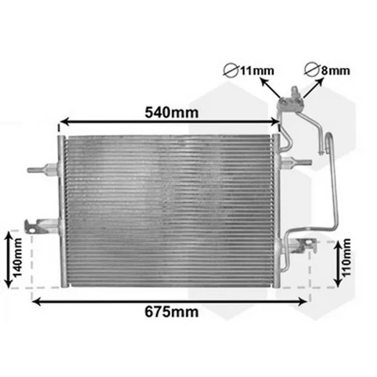 Radiator Aer Conditionat OPEL MERIVA A 2003->2010 Radiator aer conditionat 1 4 - 1 6 - 1 8 50 4x36 4x1 8 Perioada 2003 2004 2005 2006 2007 2008 2009 2010