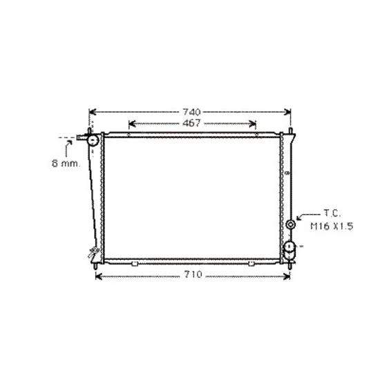 Radiator apa HYUNDAI H-1 1997->2007 pentru 2.4, perioada 1997 1998 1999 2000 2001 2002 2003 2004
