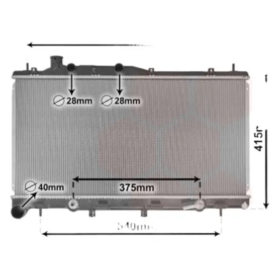 Radiator apa SUBARU OUTBACK 2009->2014 pentru 3.6 AWD, perioada 2011 2012 2013 2014