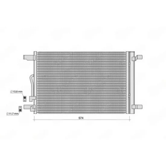 Radiator Aer Conditionat VW PASSAT B8 2014-> Radiator condensator aer conditionat 1.4-1.5-2.0 TSI benzina - 2.0 TDI diesel (576x388) Perioada 2015 2016 2017 2018 2019