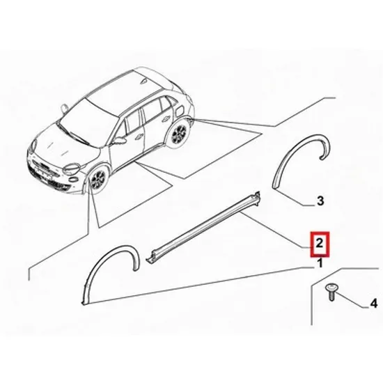 Ornament prag ALFA ROMEO JUNIOR 2024-> Prag usa plastic (O) DREAPTA Perioada 2024 2025