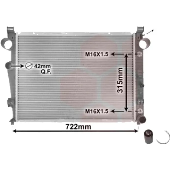 Radiator apa MERCEDES S-CLASS W220 1998->2005 S 320 CDI 150KW 204CP , pentru motor OM 648.960 perioada 2002 2003,2004 2005