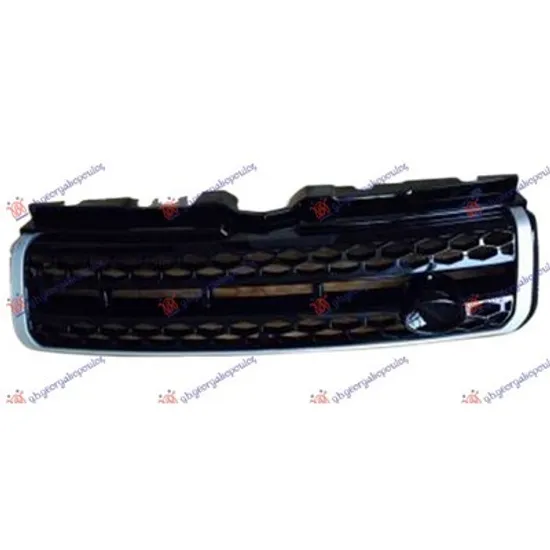 Grila Radiator LAND ROVER RANGE ROVER EVOQUE 2011->2019 Grila radiator neagra cu ornament argintiu (DYNAMIC) Perioada 2015 2016 2017 2018 2019