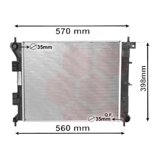 Radiator apa HYUNDAI i30 2012->2017 1.6 CRDi 81KW 110CP , pentru motor D4FB perioada 2012 2013,2014,2015,2016 2017