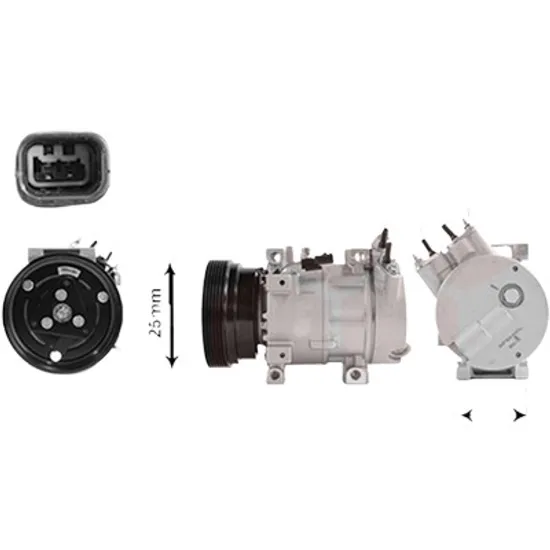 Compresor aer conditionat NISSAN QASHQAI 1 2007->2014 1.5 dCi 78KW 106CP , pentru motor 0 perioada 2007 2008 2009 2010 2011 2012 2013