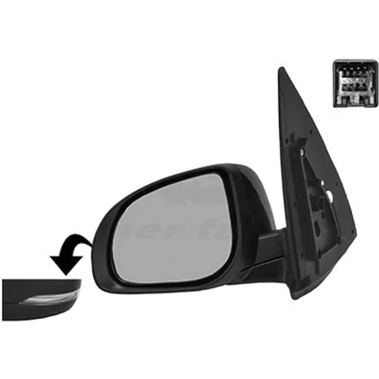 Oglinda exterioara stanga HYUNDAI i10 2007->2013 perioada 2011 2012 2013 , cu semnal, pentru vopsit, cu incalzire