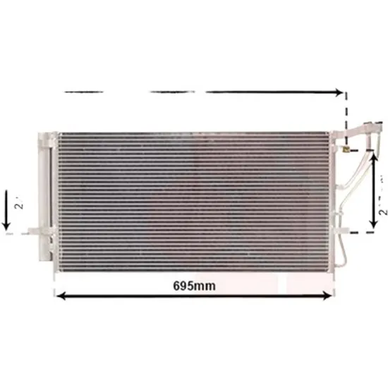 Radiator aer conditionat JEEP COMPASS 2006->2015 pentru 2.0, 2.0 16V, perioada 2011 2012 2013 2014 2015 2016