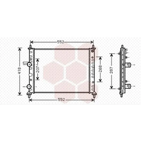 Radiator Motor FIAT MULTIPLA 1999-> Radiator apa 1.6i16V +A/C 47,5x41 MARELLI T 1998->2004 Perioada 1999 2000 2001 2002 2003 2004