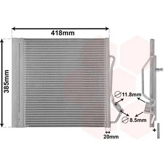 Radiator Aer Conditionat SMART FORTWO cupe 450 2004->2007 Radiator aer conditionat 2002-> 34 5x38 3x1 6 Perioada 2002 2003 2004 2005 2006 2007