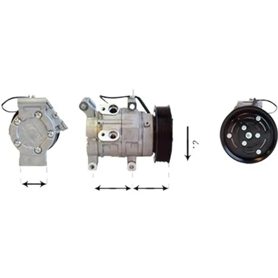 Compresor aer conditionat TOYOTA HILUX 7 2004->2015 pentru 2.5 D-4D, 2.5 D-4D, 2.5 D/C, S/C, DX, AC , perioada 2005 2006 2007 2008 2009 2010 2011 2012 2013 2014 2015