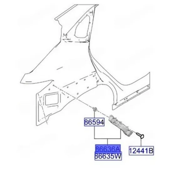 Suport Bara spate HYUNDAI KONA 2023-> Suport Bara spate inferioara plastic (O) STANGA Perioada 2023 2024 2025