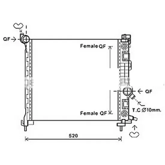 Radiator apa OPEL MERIVA B 2010->2017 pentru 1.4, 1.4 T, perioada 2010 2011 2012 2013 2014 2015 2016 2017