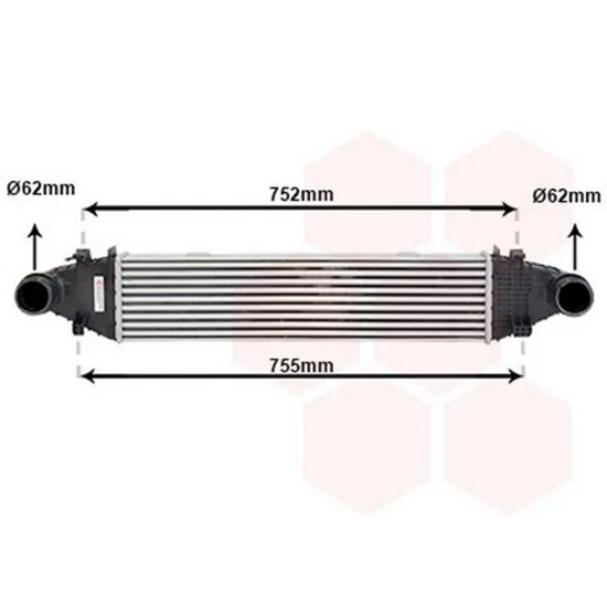 Intercooler MERCEDES GLK-CLASS X204 2008->2015 Radiator intercooler 2,2 - 3,2 - 3,5CDi (62,5x128x62) Perioada 2008 2009 2010 2011 2012 2013 2014 2015