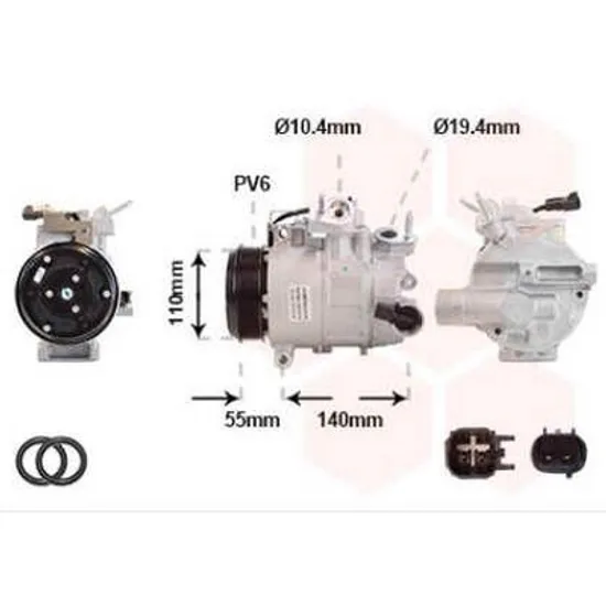 Compresor aer conditionat FORD FOCUS 3 2010->2019, C-MAX 2 2010->2019 pentru 1.5 TDCi ECOnetic, perioada 2014 2015 2016 2017 2018 2019