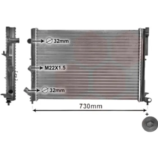 Radiator apa RENAULT ESPACE 3 1996->2002 pentru 2.0, perioada 1996 1997 1998 1999 2000