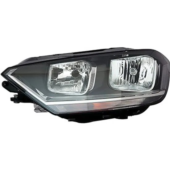 Far stanga VW GOLF 7 SPORTSVAN 2014-> perioada 2014 2015 2016 2017 2018 2019 pana la an de fabricatie 2017, cu motor reglaj, semnal transparent, cu reglaj electric, cu lumina de zi, cu bec H15, cu bec H7,