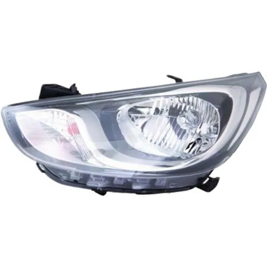 Far dreapta HYUNDAI ACCENT 4 SEDAN 2010->2016 perioada 2010 2011 2012 2013 2014 2015 2016 2017 fumuriu, cu motor reglaj, cu motor electric, semnal transparent, cu reglaj electric, cu bec H4 cu bec PY21W, cu bec W5W,