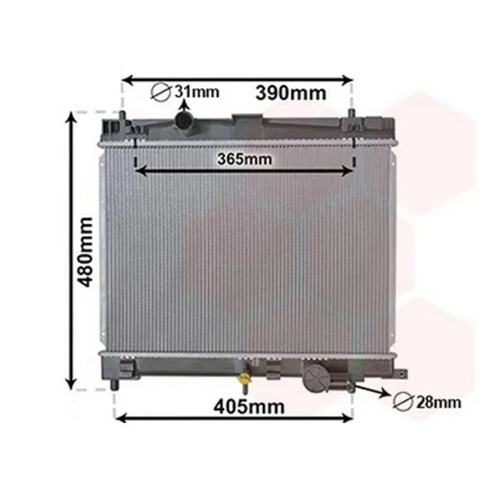 Radiator Motor TOYOTA URBAN CRUISER 2007->2014 Radiator apa benzina 1.33 (73/74KW) (09-11) (350x480) Perioada 2009 2010 2011 2012 2013 2014