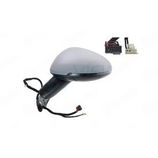 Oglinda PORSCHE MACAN 2018-> Oglinda exterioara (complet) electrica cu incalzire pentru vopsit cu rabatare electrica si memorie (cu semnal lampa podea si senzor banda) si Heliomata STANGA Perioada 2018 2019 2020 2021 2022 2023