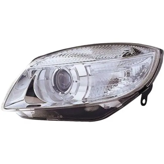 Far stanga SKODA ROOMSTER Praktik 2006->2015 perioada 2007 2008 2009 2010 cu motor reglaj, semnal transparent, cu reglaj electric, cu bec H7