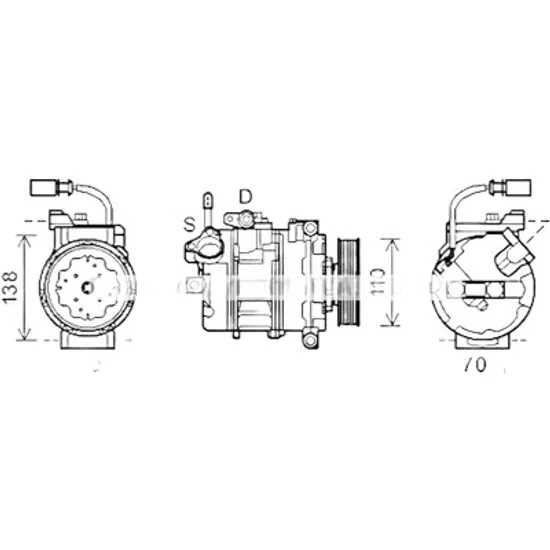 Compresor aer conditionat AUDI A8 4E2; 4E8 2002->2010 pentru 4.0 TDI quattro, perioada 2003 2004 2005