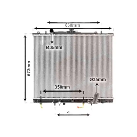 Radiator apa MITSUBISHI L 200 1996->2007 2.5 TD 4WD 85KW 115CP , pentru motor perioada 2001 2002,2003,2004,2005,2006 2007