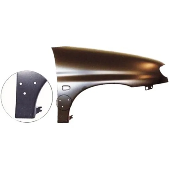 Aripa fata dreapta CITROEN BERLINGO 1996->2011 perioada 1996 1997 1998 1999 2000 2001 2002 2003 2004 2005 2006 2007 2008 pana la an de fabricatie 10/2002, cu gauri bandou crom, cu semnal, cu semnal