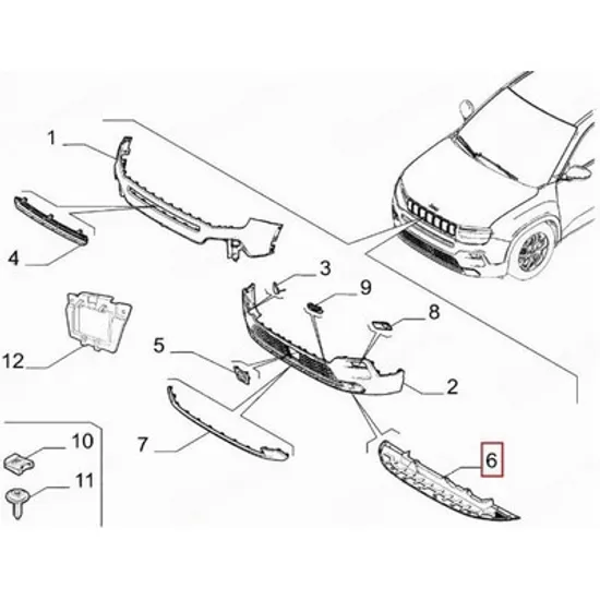 Scut Bara JEEP AVENGER 2022-> Deflector bara fata plastic (O) Perioada 2022 2023 2024 2025