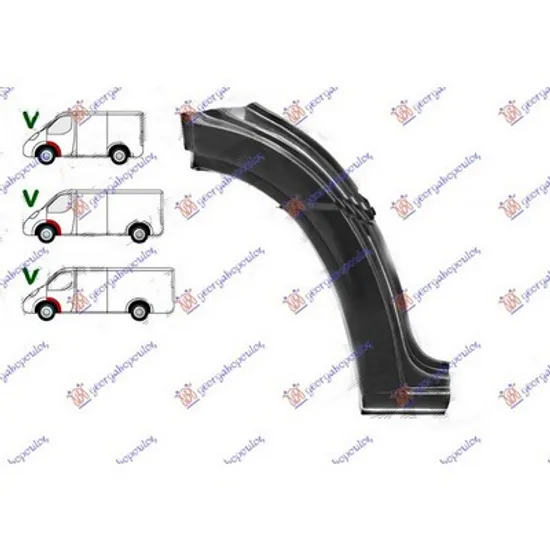 Pasaj Aripa MERCEDES SPRINTER 901, 902 1995->2006 Pasaj aripa fata spre spate stanga, Perioada 1995 1996 1997 1998 1999 2000 2001 2002 2003 2004 2005 2006