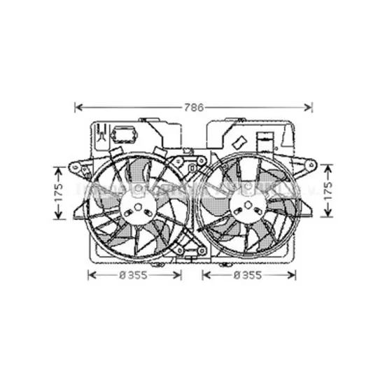 Ventilator Motor MAZDA TRIBUTE 2000->2006 Electroventilator radiator complet dublu, Perioada 2000 2001 2002 2003 2004 2005 2006