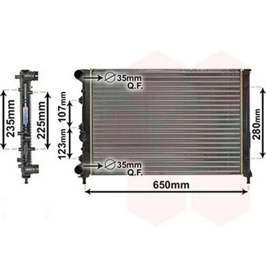 Radiator Motor ALFA ROMEO 147 2000->2010 Radiator apa 1.6 16v dubluSPARK 2005-> (580x410x34) Perioada 2001 2002 2003 2004 2005 2006 2007 2008 2009 2010