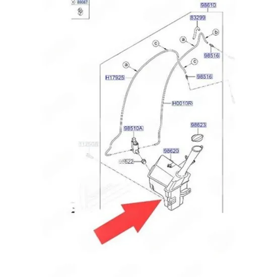 Vas Spalator HYUNDAI i20 2014->2020 Vas spalator (cu stergator spate) (complet) (O) Perioada 2014 2015 2016 2017 2018