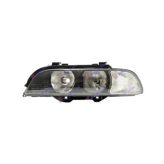 Faruri BMW 5 E39 1995->2003 Far stanga cu reglaj, cu semnal alb, H7/H7 Perioada 1995 1996 1997 1998 1999 2000 2001 2002 2003
