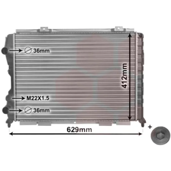 Radiator apa ALFA ROMEO SPIDER 916 1994->2011 3.0 V6 24V 162KW 220CP , pentru motor AR 16102 perioada 1999 2000,2001,2002 2003