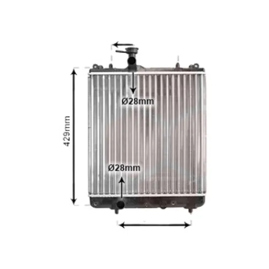 Radiator apa OPEL AGILA A 2000->2007 pentru 1.0 12V, perioada 2000 2001 2002 2003 2004 2005 2006 2007