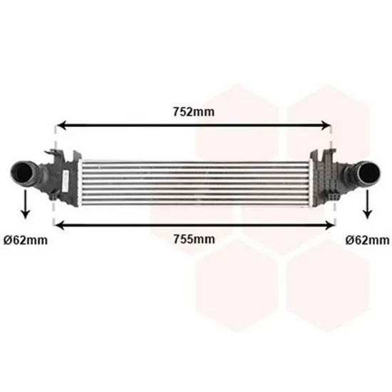 Intercooler MERCEDES C-CLASS W204 2007->2014 Radiator intercooler 1,8 - 2,5 benzina 2,2CDi (62,5x113x62) Perioada 2007 2008 2009 2010 2011 2012 2013 2014