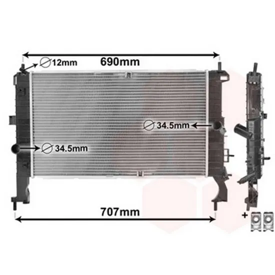 Radiator Motor OPEL MERIVA A 2003->2010 Radiator apa pentru 1 3 - 1 7CDTI cu/fara aer conditionat 60x37x28 Perioada 2003 2004 2005 2006 2007 2008 2009 2010