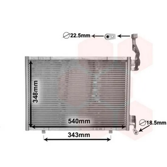Radiator Aer Conditionat FORD FIESTA 5 JH 2008->2017 Radiator aer conditionat 1,6 TDCi (54x34,8x16) Perioada 2008 2009 2010 2011 2012 2013