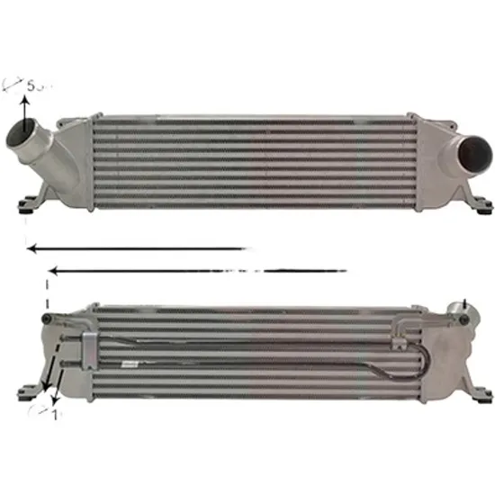 Intercooler HYUNDAI H-1 2007-> pentru 2.5 CRDi, perioada 2008 2009 2010 2011 2012 2013 2014 2015 2016
