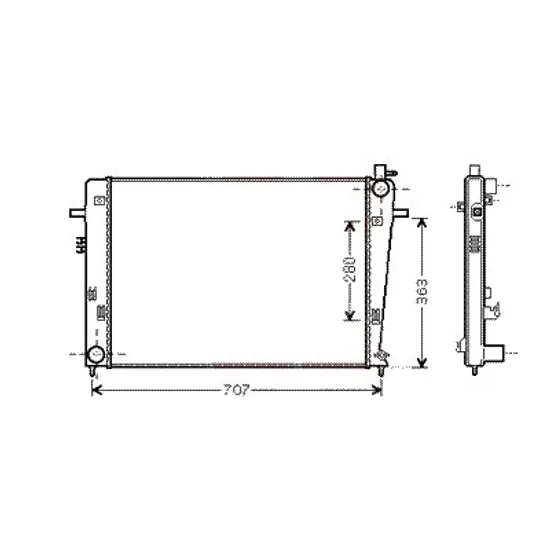 Radiator apa HYUNDAI TUCSON 2004->2012 2.0 CRDi 103KW 140CP , pentru motor perioada 2006 2007,2008,2009 2010