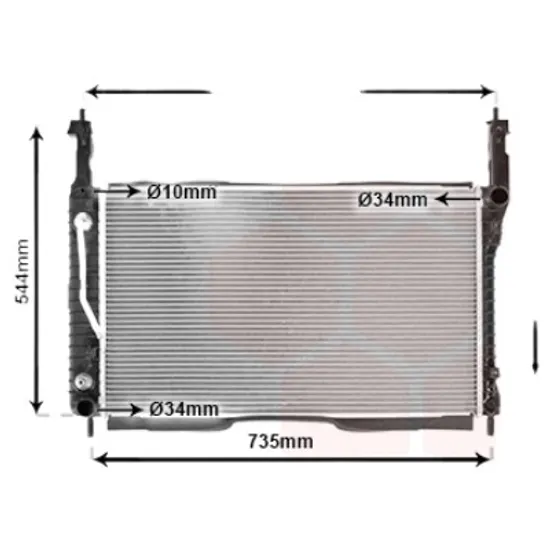 Radiator apa CHEVROLET CAPTIVA C100 2006-> pentru 2.0 D 4WD, perioada 2006 2007 2008 2009 2010 2011